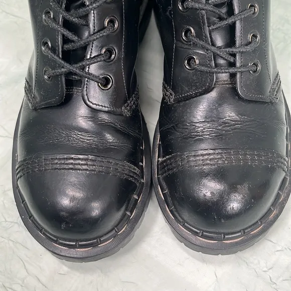 Gripfast 20 Eyelet Steel Toe Capped Black Leather 90s Boots | EU 36 | W 5.5/6