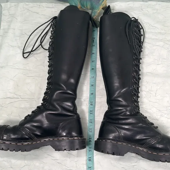 Gripfast 20 Eyelet Steel Toe Capped Black Leather 90s Boots | EU 36 | W 5.5/6