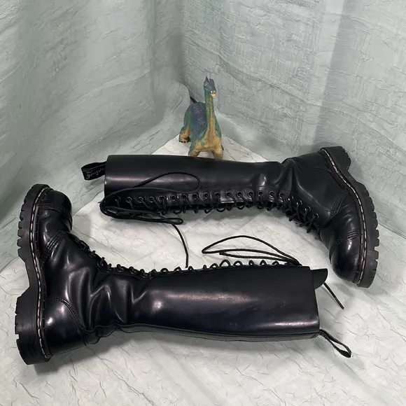 Gripfast 20 Eyelet Steel Toe Capped Black Leather 90s Boots | EU 36 | W 5.5/6