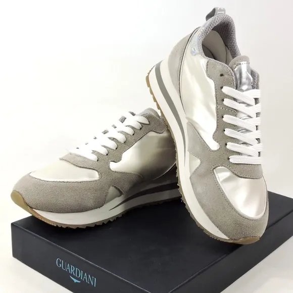 GUARDIANI 🇮🇹 WOMEN'S GREY SUEDE COMFORT SUMMER SNEAKERS