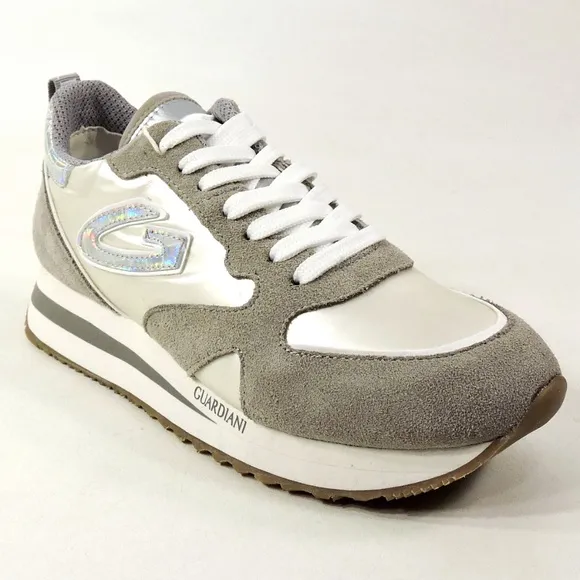 GUARDIANI 🇮🇹 WOMEN'S GREY SUEDE COMFORT SUMMER SNEAKERS