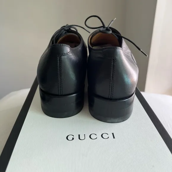 Gucci 36 Micro Studs Leather Oxford Lace Up Shoes