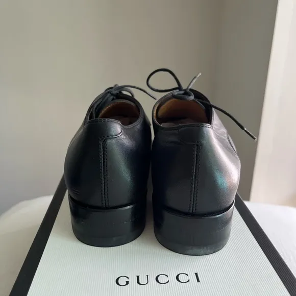 Gucci 36 Micro Studs Leather Oxford Lace Up Shoes