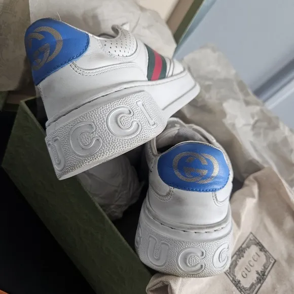 GUCCI Chunky lace-up Sneaker Men White US Sz 38/8