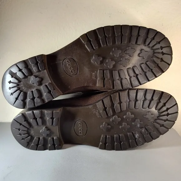 Gucci Classic Horsebit Suede Lug Sole Loafer Size 9 US 9.5 Brown