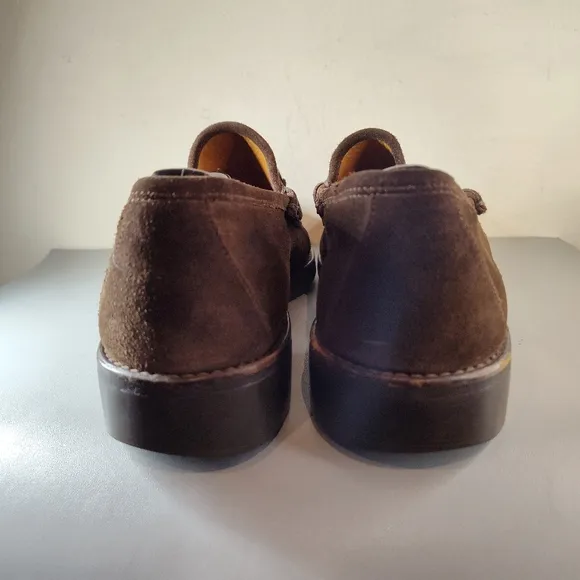 Gucci Classic Horsebit Suede Lug Sole Loafer Size 9 US 9.5 Brown