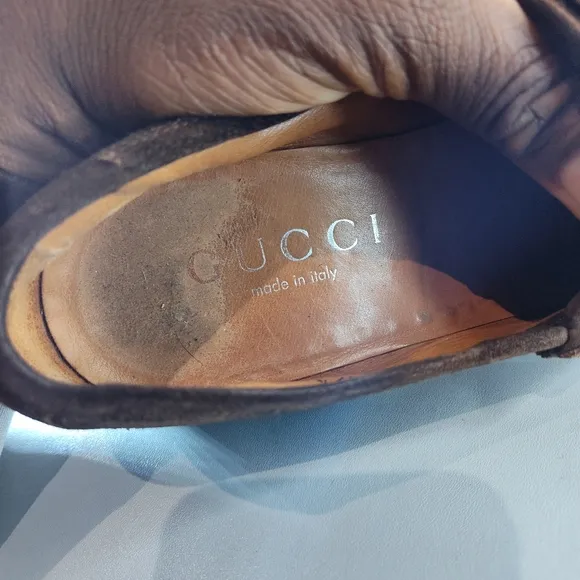 Gucci Classic Horsebit Suede Lug Sole Loafer Size 9 US 9.5 Brown