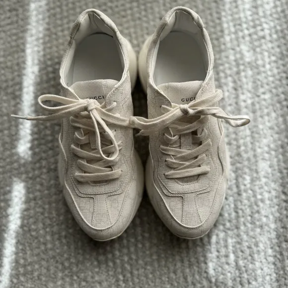 GUCCI Women's GG Rhyton Sneaker in White 8.5 US
