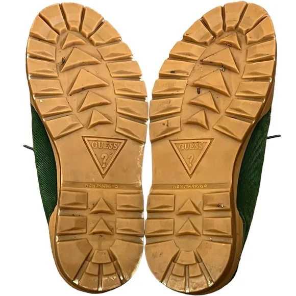 Guess | Vintage 1994 green canvas creepers chunky sneakers men’s size 10