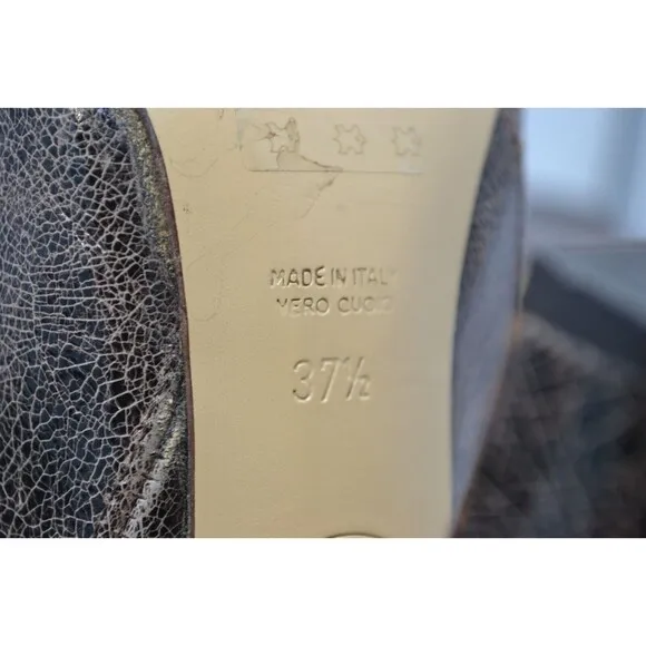 GUILLAUME HINFRAY Women Ankle Boots Leather Bootie Zip Size EU 37.5 Made - Italy