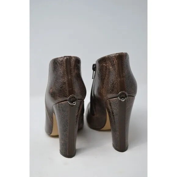 GUILLAUME HINFRAY Women Ankle Boots Leather Bootie Zip Size EU 37.5 Made - Italy