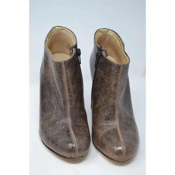 GUILLAUME HINFRAY Women Ankle Boots Leather Bootie Zip Size EU 37.5 Made - Italy