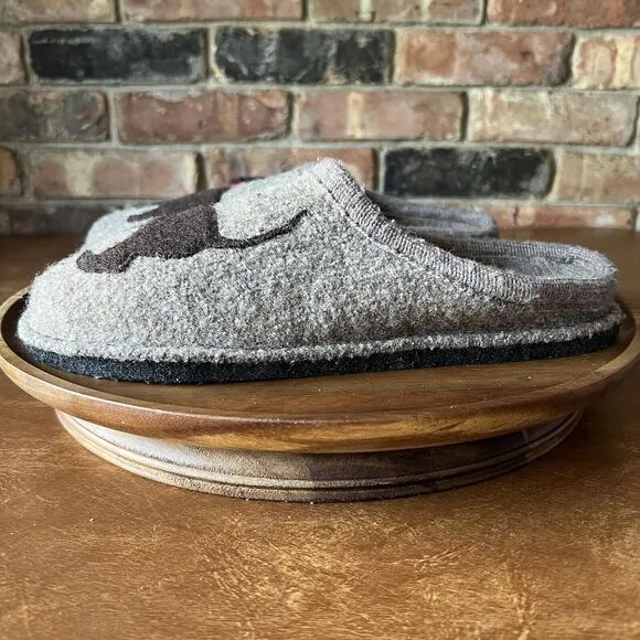 HAFLINGER Slippers Wool Doggy Dachsund Puppy Dog Shoes Men's 10 Women's 11