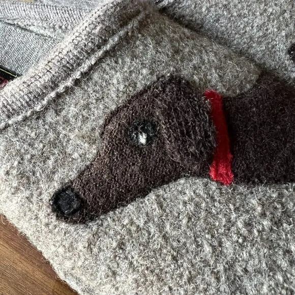 HAFLINGER Slippers Wool Doggy Dachsund Puppy Dog Shoes Men's 10 Women's 11