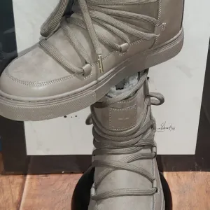H&amp;M Stylish High-Top Sneakers in Taupe