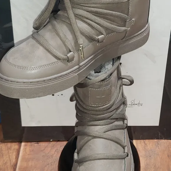 H&amp;M Stylish High-Top Sneakers in Taupe