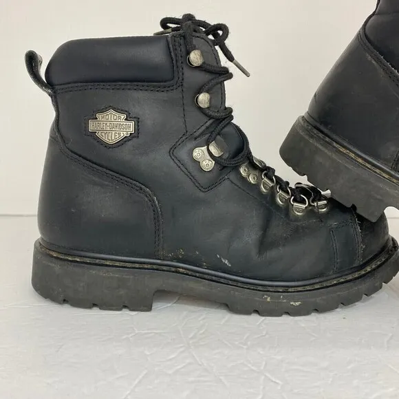 Harley Davidson Boots Womens 10 Motorcycle Booties Black Low Heel