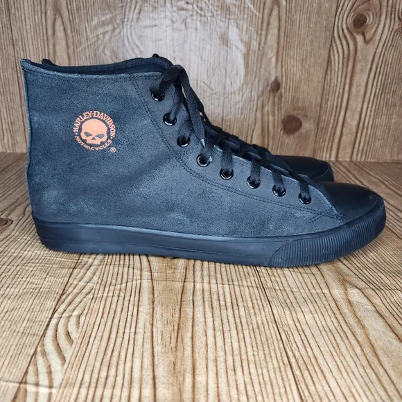 Harley Davidson‎ Men's Black High Top Sneakers Size 12