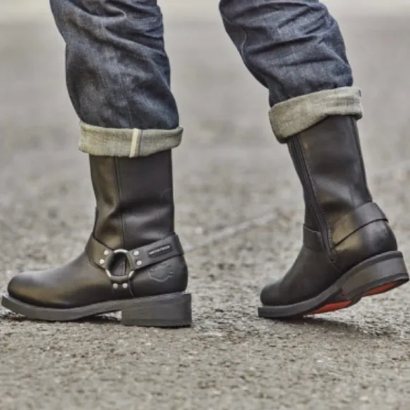 Harley-Davidson Men’s Stivali Hustin Leather Waterproof Black Riding Boots