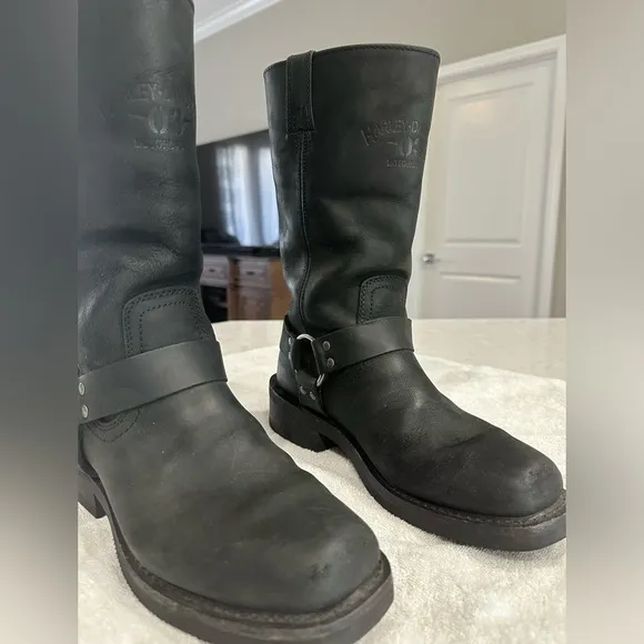 Harley-Davidson Men’s Stivali Hustin Leather Waterproof Black Riding Boots