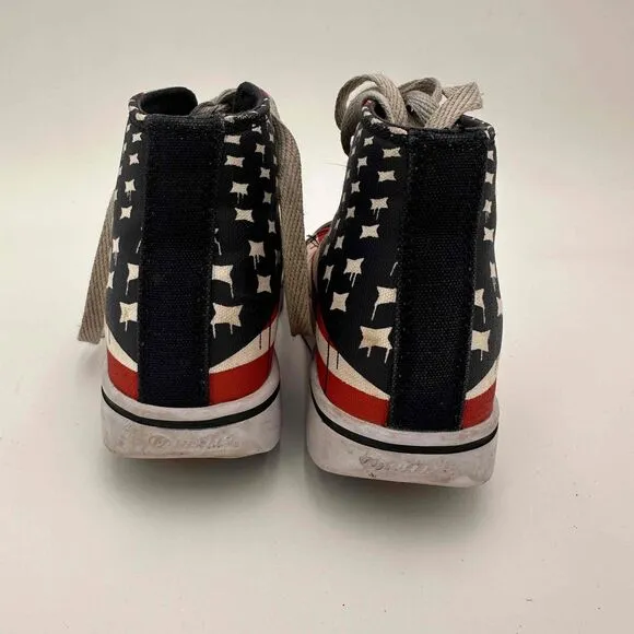 Heelys Red White &amp; Blue Patriotic Skate Sneakers American Flag Print Size USA 1