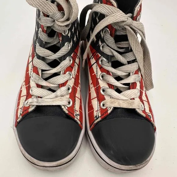 Heelys Red White &amp; Blue Patriotic Skate Sneakers American Flag Print Size USA 1