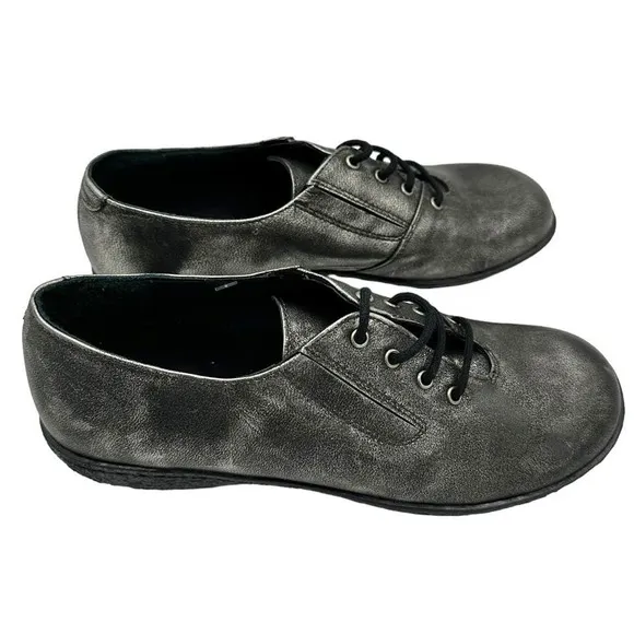 HELLE COMFORT WELLNESS PEWTER OXFORD COMFORT SHOES SIZE 6.5