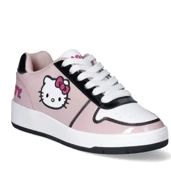 Hello Kitty by Sanrio Women's Pink Casual Court Sneakers