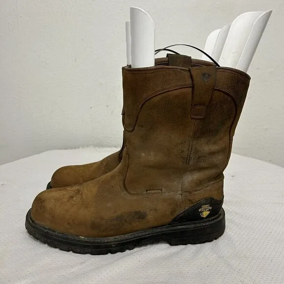 Herman Survivors Bison Brown Leather Steel Toe Waterproof Work Boots Size 13