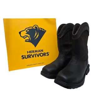 Herman Survivors Granite Pull On Leather Steel Toe Work Boots Mens Size 8 Brown