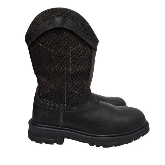 Herman Survivors Granite Pull On Leather Steel Toe Work Boots Mens Size 8 Brown