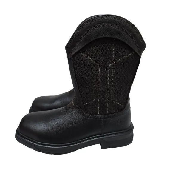 Herman Survivors Granite Pull On Leather Steel Toe Work Boots Mens Size 8 Brown