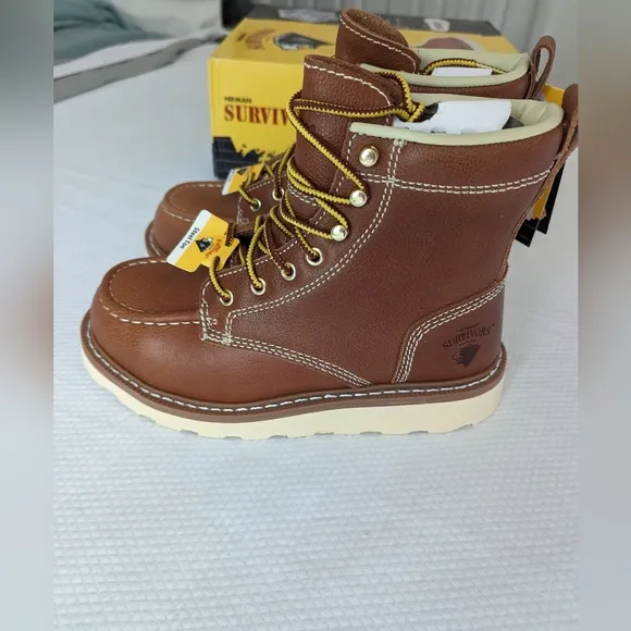 Herman Survivors Oakridge Tobacco Brown Steel-Toe Work Boots - Men’s Size 12
