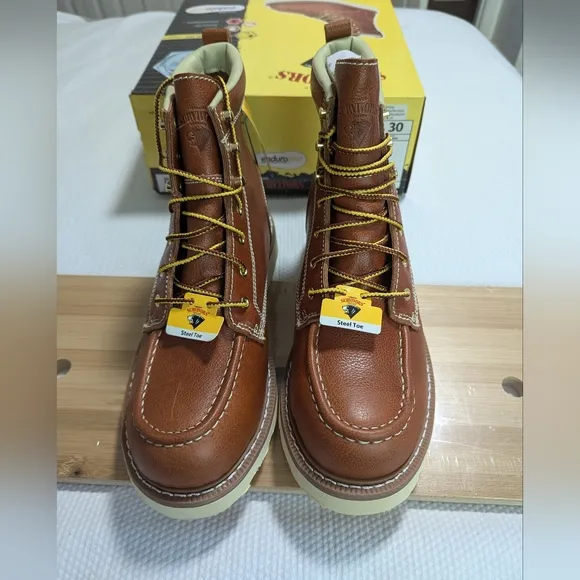 Herman Survivors Oakridge Tobacco Brown Steel-Toe Work Boots - Men’s Size 12
