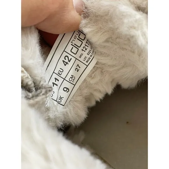 Hey Dude Wendy Fold 12177 Women's US 11 Gray Fabric Upper Stitch Cozy Ankle Boot