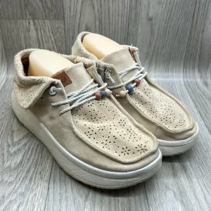Hey Dude Wendy Peak Fold Boot Suede Tan Walking Shoes