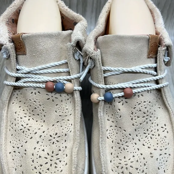 Hey Dude Wendy Peak Fold Boot Suede Tan Walking Shoes