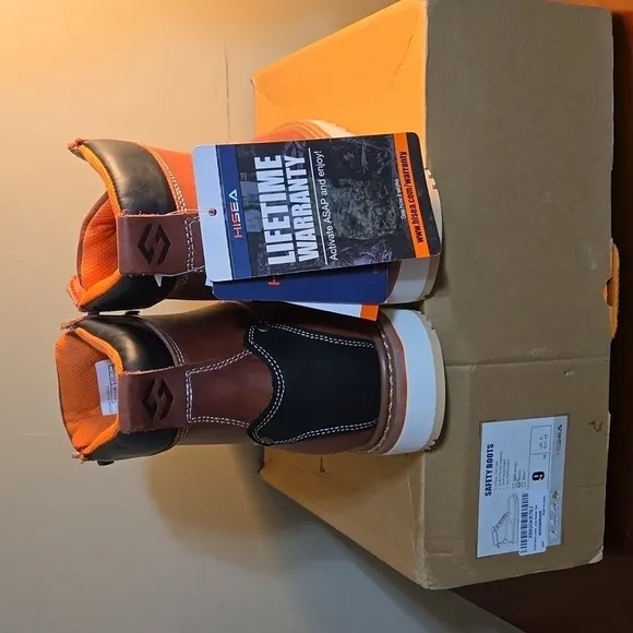 HISEA Men's Steel Toe Cap Boots Size 9M NWT