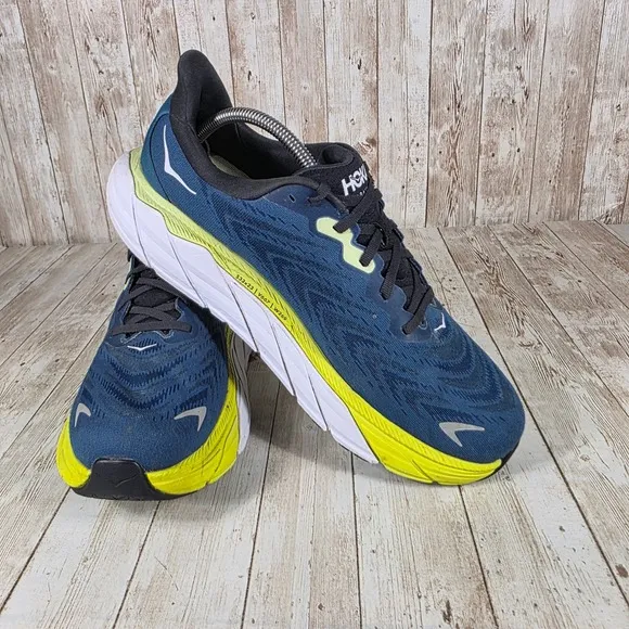 Hoka Arahi 6 Running Shoes Stability Athletic Blue Yellow Mens 10.5