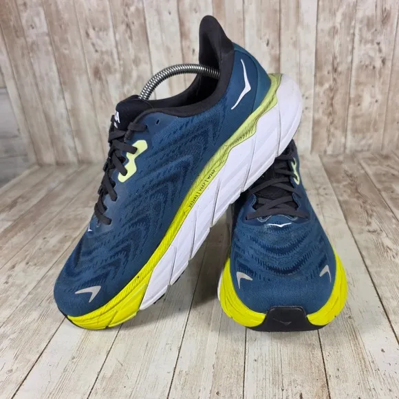 Hoka Arahi 6 Running Shoes Stability Athletic Blue Yellow Mens 10.5