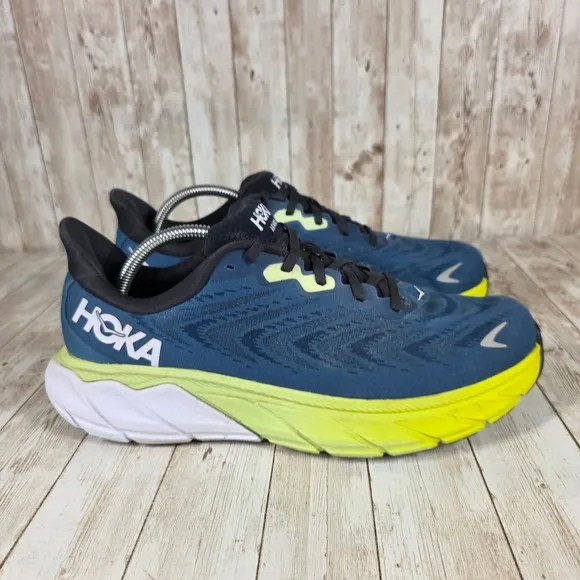 Hoka Arahi 6 Running Shoes Stability Athletic Blue Yellow Mens 10.5