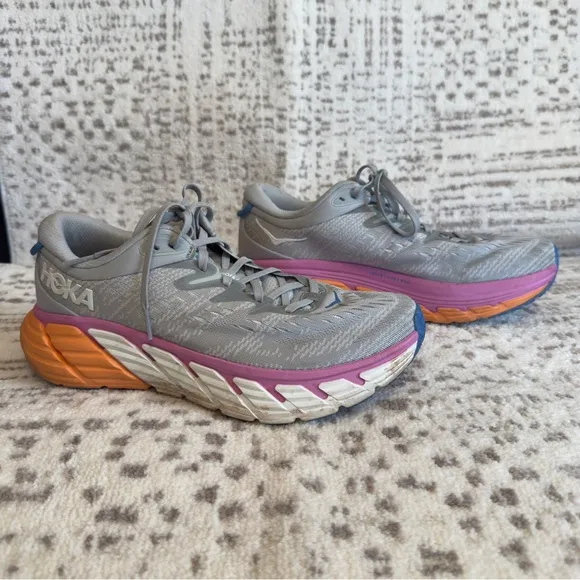 Hoka Gaviota 4 Women's Gray and Orange Running Shoes