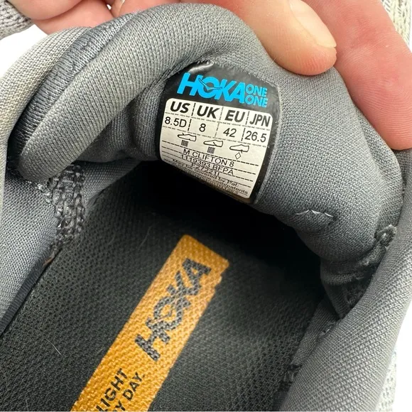 HOKA Men’s Clifton 8 Light Blue Athletic Sneakers Shoes Running size 8.5