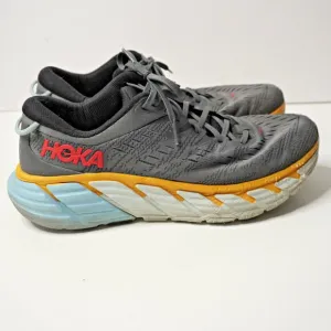 HOKA Mens Gaviota 4 Running Shoe Castlerock Anthracite Size 12 Gray NO SOLES SEE
