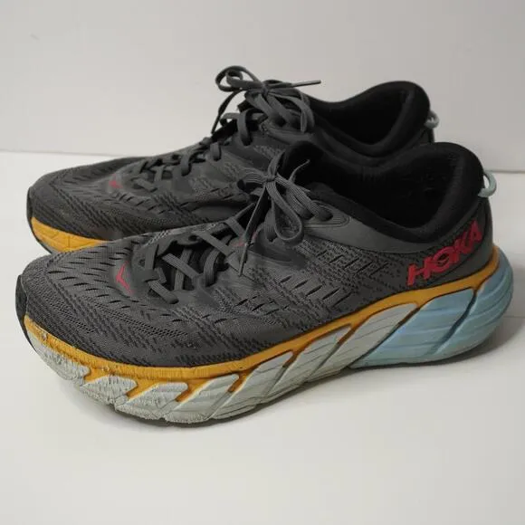 HOKA Mens Gaviota 4 Running Shoe Castlerock Anthracite Size 12 Gray NO SOLES SEE