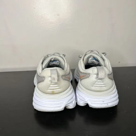 Hoka One One Bondi 8 Running Shoes Women Size 8 Harbor Mist/Lunar Rock Gray