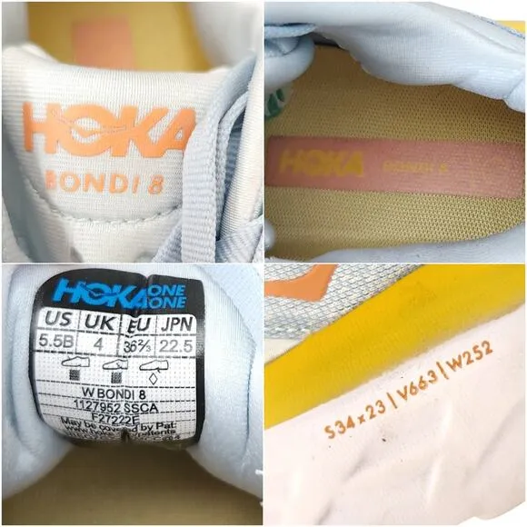 HOKA One One Bondi 8 sneakers athletic comfort shoes Summer Song Country Air 5.5