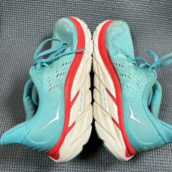 Hoka One‎ One Clifton 8 Athletic Shoes Womens Size 8B Blue Running Comfort Light