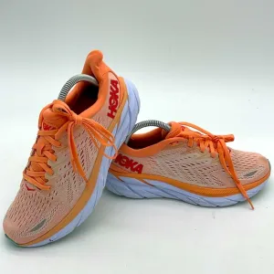 Hoka One One Clifton 8 Cantaloupe Coral Pink Women’s Running Shoes Size 7.5 B