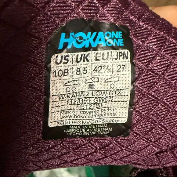 HOKA One One Kaha 2 Low GTX Hiking Sneaker Shoes Grape Goretex Walking Trail